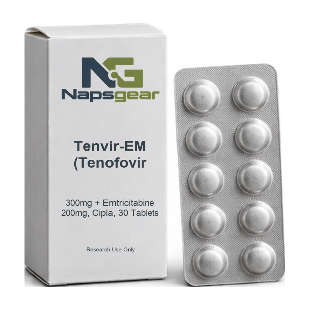 Tenvir-EM (Tenofovir 300mg + Emtricitabine 200mg, Cipla, 30 Tablets) — Napsgear